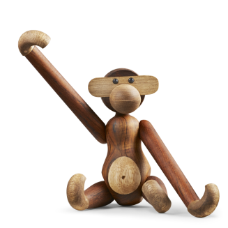 Figurka drewniana Kay Bojesen Małpka teak i dąb medium  - 2