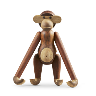 Figurka drewniana Kay Bojesen Małpka teak i dąb medium  - 3