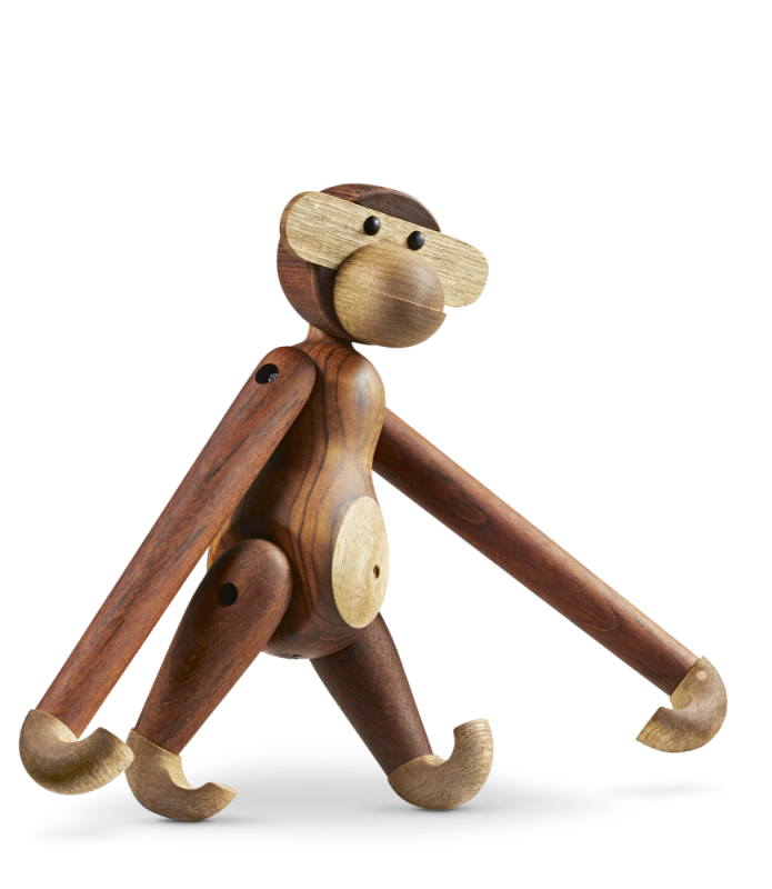 Figurka drewniana Kay Bojesen Małpka teak i dąb medium 