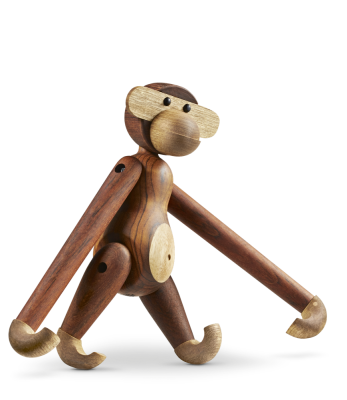 Figurka drewniana Kay Bojesen Małpka teak i dąb medium 