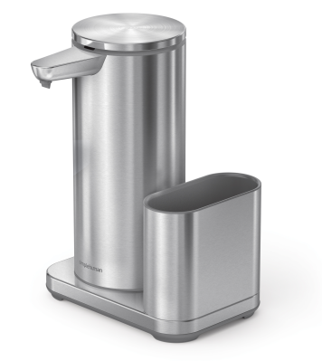  Touchless dispenser with a battery and a container for Simplehuman accessories, brushed steel