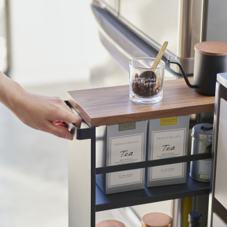  Yamazaki Tower Rolling Slim black shelf on wheels - 4