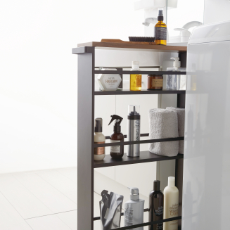  Yamazaki Tower Rolling Slim black shelf on wheels - 9