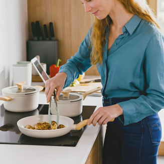 Zestaw garnków BergHOFF Balance 7 częściowy kremowy - 4