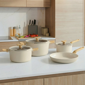Zestaw garnków BergHOFF Balance 7 częściowy kremowy - 5