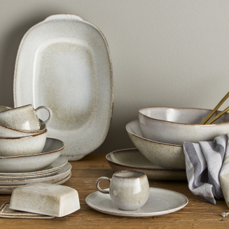 Zestaw porcelany obiadowy Bloomingville Sandrine Nature 12 szt. - 6