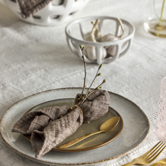 Zestaw porcelany obiadowy Bloomingville Sandrine Nature 12 szt. - 2