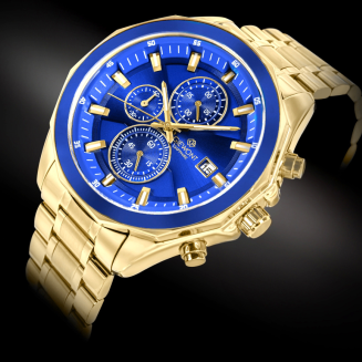 Zegarek Męski Giewont Chronograph Sapphire Złoto Niebieski GW7290-B6 - 2