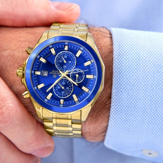 Zegarek Męski Giewont Chronograph Sapphire Złoto Niebieski GW7290-B6 - 4