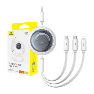 Kabel BASEUS Free2Draw USB-A-microUSB/Lightning/USB-C 1.1m (biały) - 9