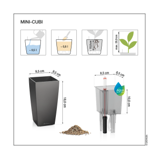  Lechuza Mini Cubi flowerpot | Maxi Cubi white gloss - 3
