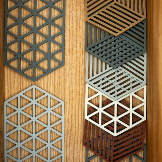 Zestaw 3 podkładek pod naczynia Zone Denmark Hexagon Khaki&Sand&Almond - 2
