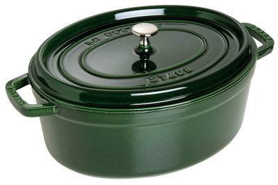  Staub oval cast iron pot - 3.2 ltr, green