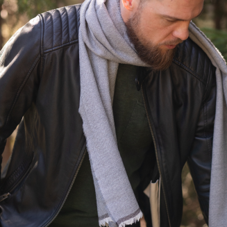 Szal z wełny merino Lapuan Kankurit VIIRU grey 35x170 cm - 7