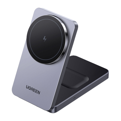  Ugreen W528 2-in-1 Wireless Charger for iPhone, AirPods, 20W (Gray)