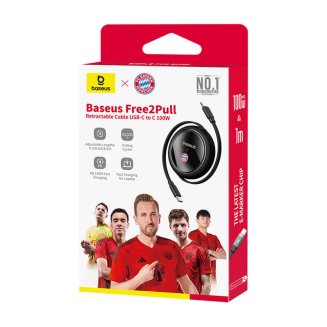 Kabel BASEUS Free2Pull USB-C-USB-C 100W (czarny) - 5