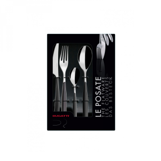 Zestaw sztućców obiadowych Casa Bugatti Glamour Smoked Black 24 szt. - 2