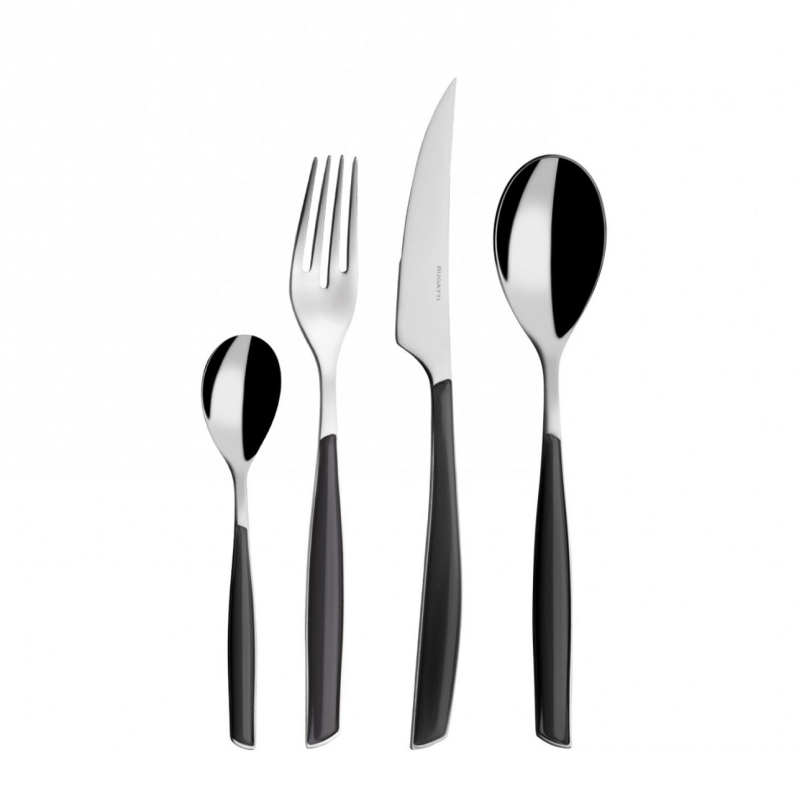 Zestaw sztućców obiadowych Casa Bugatti Glamour Smoked Black 24 szt.