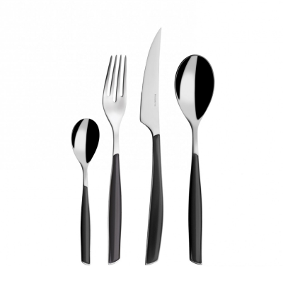 Zestaw sztućców obiadowych Casa Bugatti Glamour Smoked Black 24 szt.