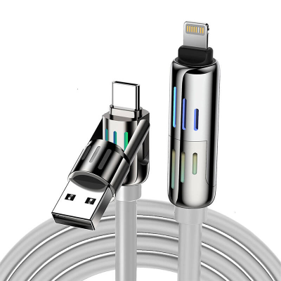 Kabel BLITZWOLF BW-HDC6 USB-A/USB-C-USB-C/Lightning 1.2m 240W (szary)