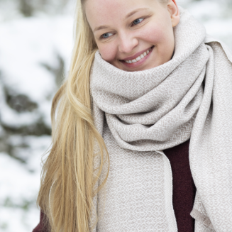  Merino wool scarf Lapuan Kankurit Koli beige-white 60x220 cm - 2