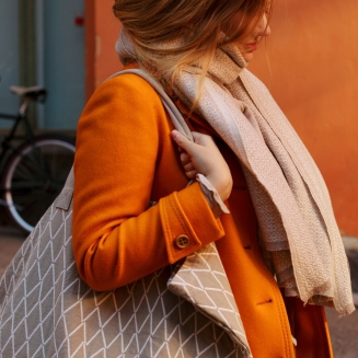  Merino wool scarf Lapuan Kankurit Koli beige-white 60x220 cm - 5