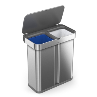  Simplehuman Sensor Liner Pocket Recycler two-chamber basket with motion and voice sensor 58l - 2