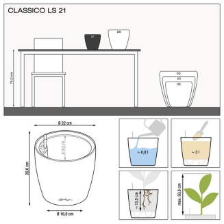  Lechuza Classico Premium LS 21 flowerpot | 28 | 35 | 43 | 50 gloss black - 3