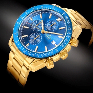 Zegarek Męski Giewont Chronograph Sapphire Złoto Niebieski GW8720-B6 - 2