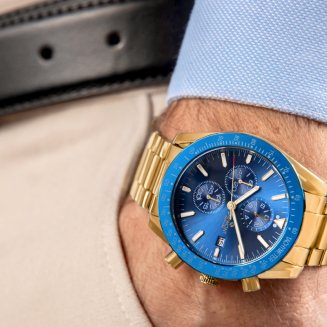 Zegarek Męski Giewont Chronograph Sapphire Złoto Niebieski GW8720-B6 - 3