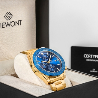 Zegarek Męski Giewont Chronograph Sapphire Złoto Niebieski GW8720-B6 - 7