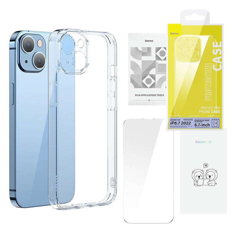 Zestaw ochronny BASEUS SuperCeramic do iPhone 14 Plus (przezroczysty)