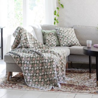 Koc Lapuan Kankurit TULPPAANI rose-olive 130x180 cm - 5