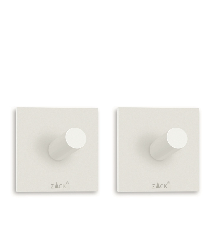 Set of 2 Zack Peco square towel racks, white matte