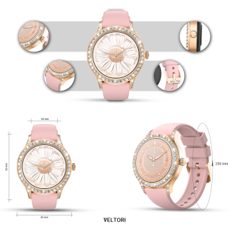 Smartwatch Damski VELTORI VT360-1 Różowy Pasek Silikonowy - 9