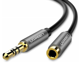 Przedłużacz audio AUX UGREEN AV118 kabel jack 3,5 mm, 1m (czarny) - 2