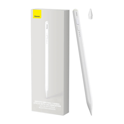 Rysik aktywny BASEUS Stylus ze wskaźnikiem baterii (biały)