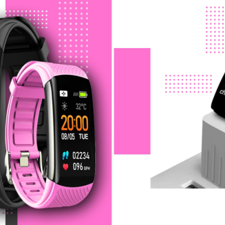 Smartwatch GIEWONT Czarno Różowy 2 Paski GW200-4 - 4