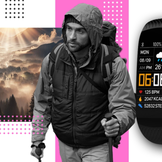 Smartwatch GIEWONT Czarno Różowy 2 Paski GW200-4 - 10