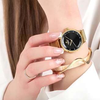 Zegarek Damski Giewont Sapphire Złoto Czarny GW4130-B3 - 4