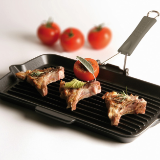 Żeliwna patelnia grillowa Staub ze składaną rączką 34 cm - 3