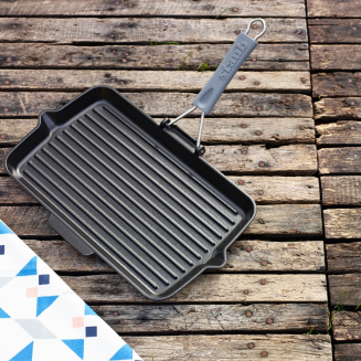 Żeliwna patelnia grillowa Staub ze składaną rączką 34 cm - 4