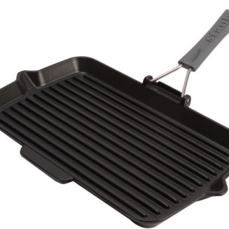 Żeliwna patelnia grillowa Staub ze składaną rączką 34 cm | JESIENNA PROMOCJA - 2