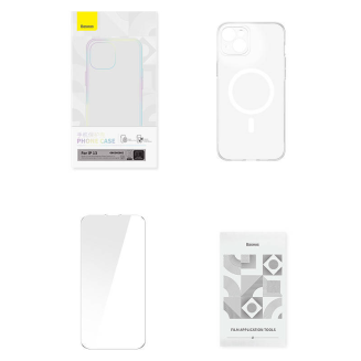 Zestaw ochronny BASEUS Magnetic Crystal Clear iPhone 13 - 10