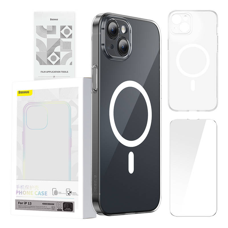 Zestaw ochronny BASEUS Magnetic Crystal Clear iPhone 13