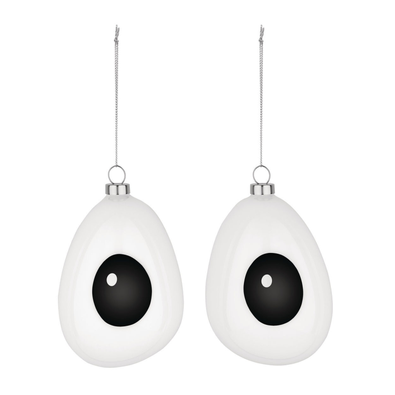 Zestaw dwóch ozdób świątecznych ze szkła dmuchanego Alessi Holly