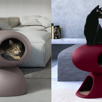 Legowisko dla kota United Pets Cat Cave czerwone - 6