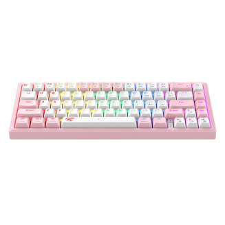 Klawiatura mechaniczna gamingowa Havit KB874L RGB (różowo-biała) (QWERTY) - 2