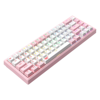 Klawiatura mechaniczna gamingowa Havit KB874L RGB (różowo-biała) (QWERTY) - 3