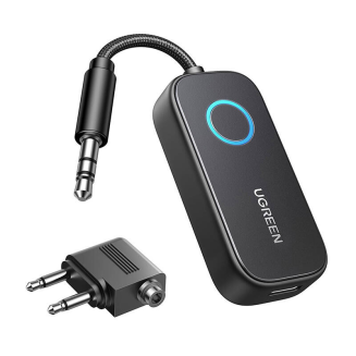 Odbiornik / nadajnik Bluetooth 5.3 Ugreen CM671, mini jack 3.5mm, 300mAh + adapter samolotowy - 2